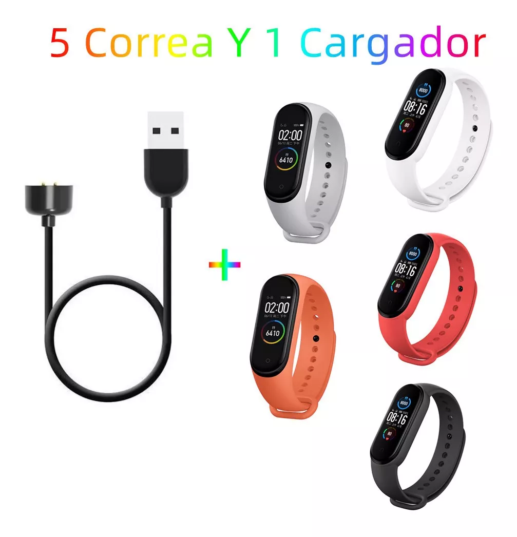Correas Y Cable De Carga Usb Para Xiaomi Mi Band 5/6/7 6pcs » VV eShop